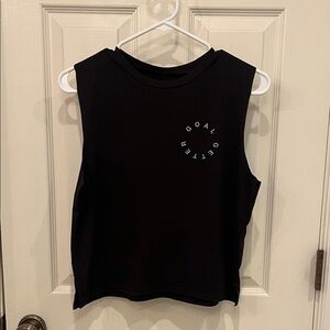 good hYOUman Black Muscle Tee with White Print